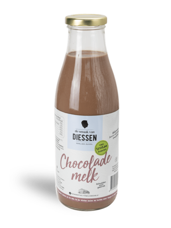 Chocolademelk fles Melk van de boer De smaak van hier