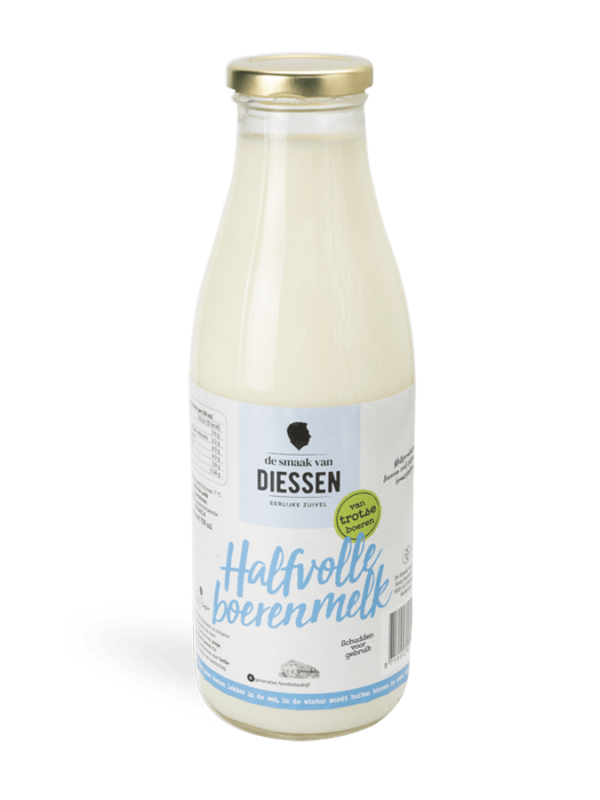 Halfvolle Boerenmelk fles Melk van de boer Brabant De smaak van hier